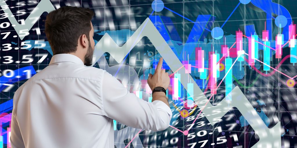 stock market trends analysis charts and investors examining data