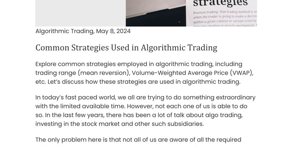 algorithm trading